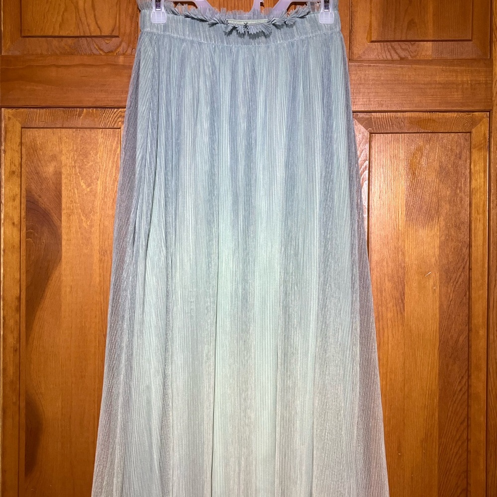 LC Lauren Conrad Blue-Green Ombré Pleated Skirt